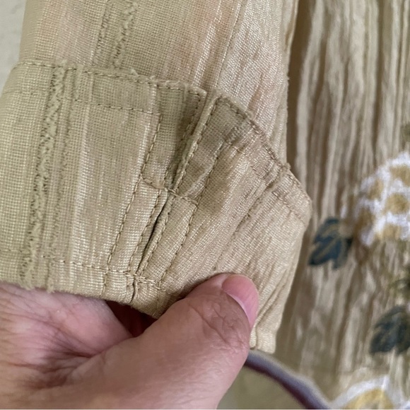 Citron Santa Monica Jacket TopYellow Asian Embroidered Dragon Floral Sz M B1 - Picture 6 of 15